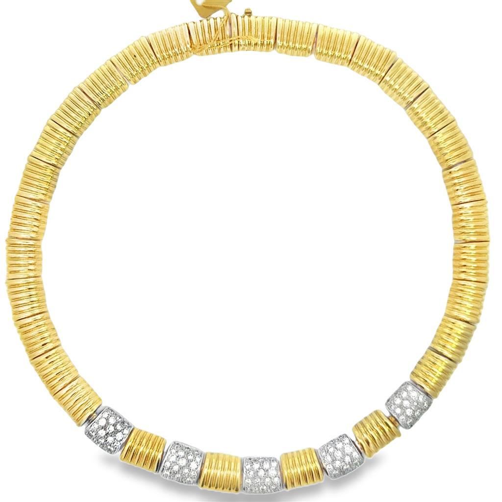 Sal Praschnik 4.15 CTW Diamond 18K Yellow & White Gold Necklace