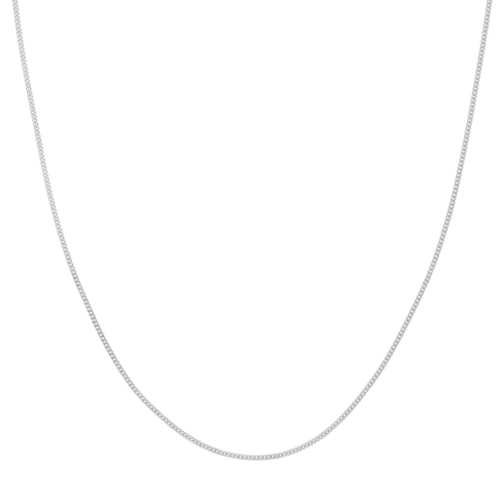 14K White Gold Mini Curb Chain, 18"