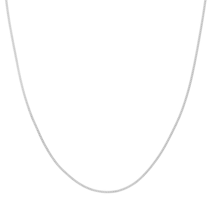 14K White Gold Mini Curb Chain, 18"