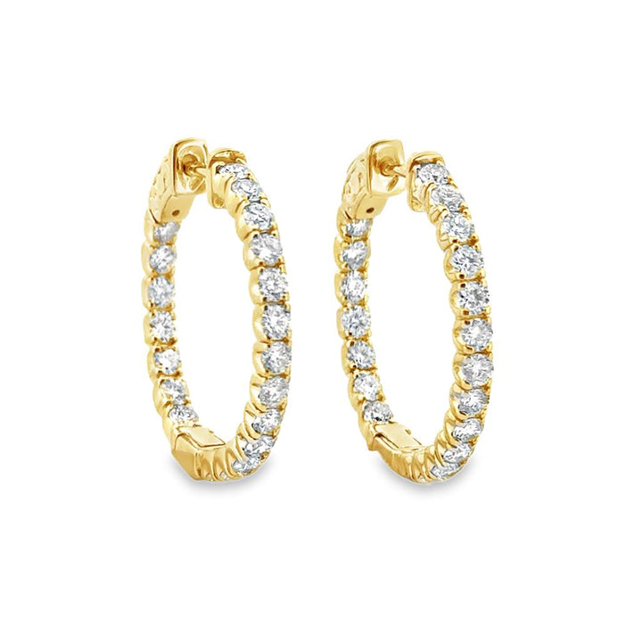 2.03 CTW Diamond Inside-Out Hoop Earrings 14K Yellow Gold – 25mm