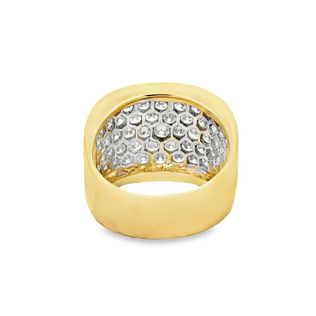 1.00 CTW Diamond  Pavé 14K Two Tone Gold Wide Band Ring