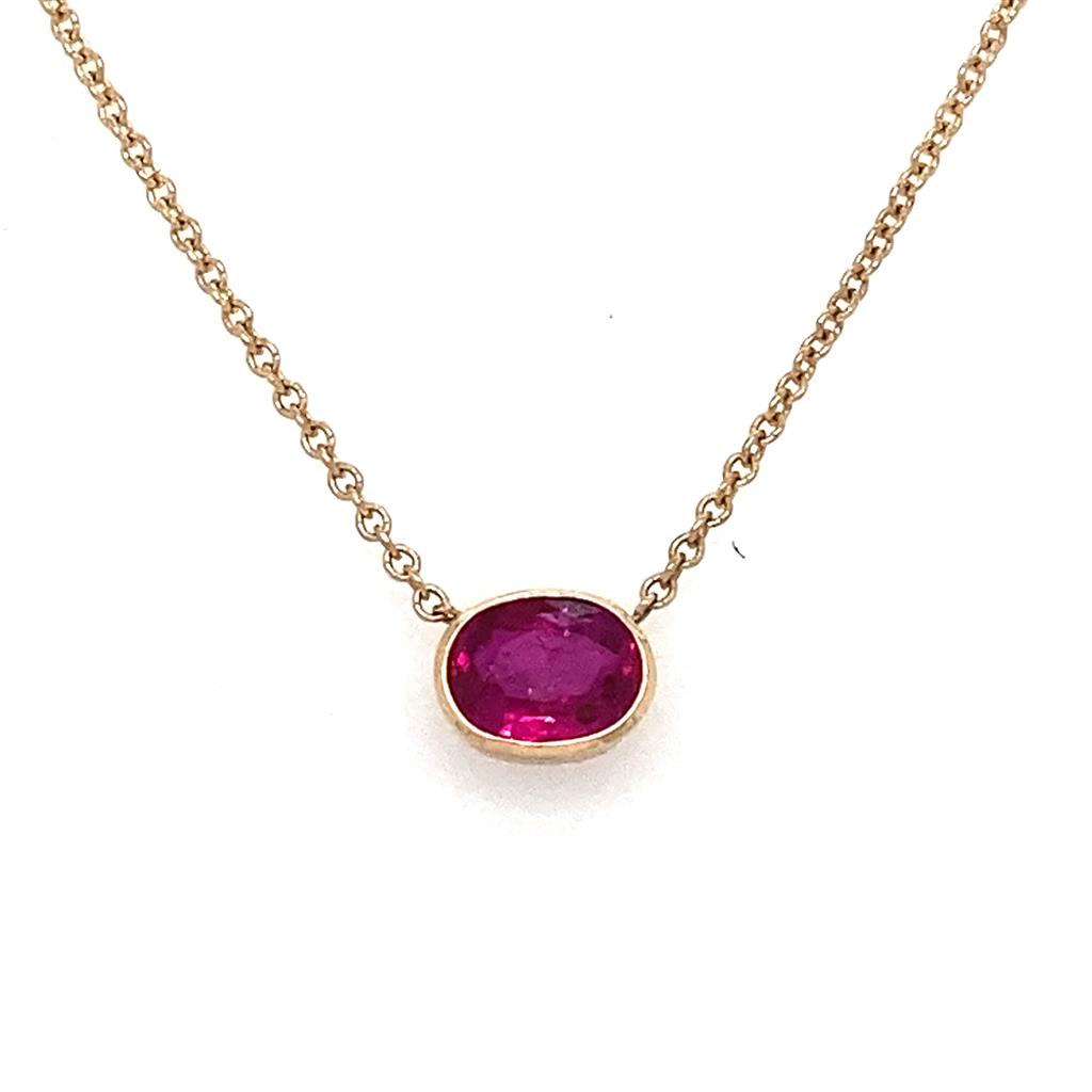 .75ct Oval Ruby Pendant Necklace