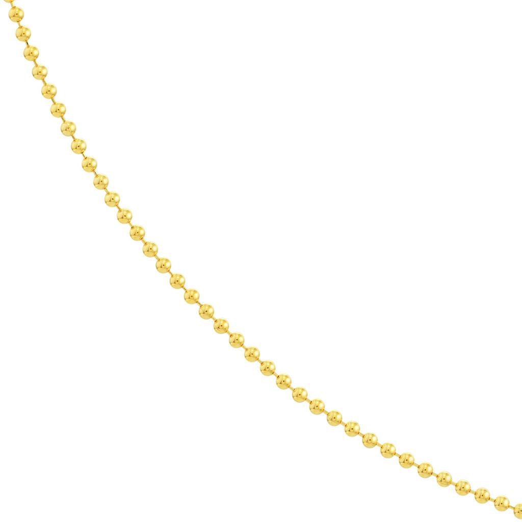 14K Yellow Gold 1mm Bead Chain