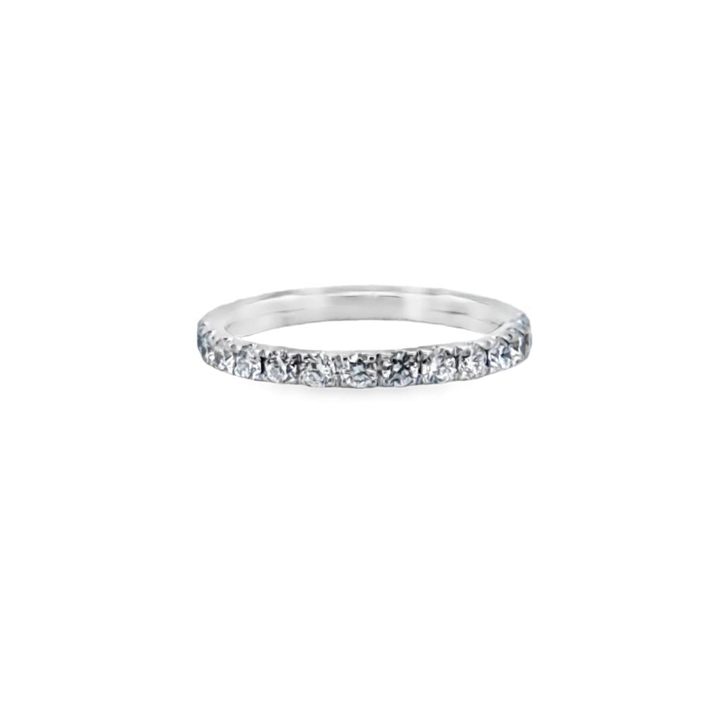 0.99 CTW Diamond Eternity Band 18K White Gold, 2mm Wide