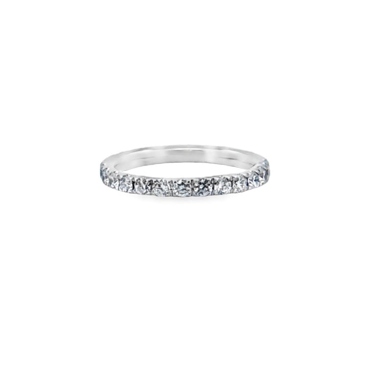 0.99 CTW Diamond Eternity Band 18K White Gold, 2mm Wide