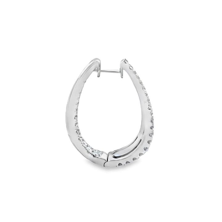 4.80 CTW Diamond Pavé Inside-Out 14K White Gold Hoop Earrings
