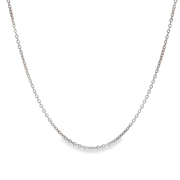 14K White Gold Chain – 18" Length, 1.3mm Wide