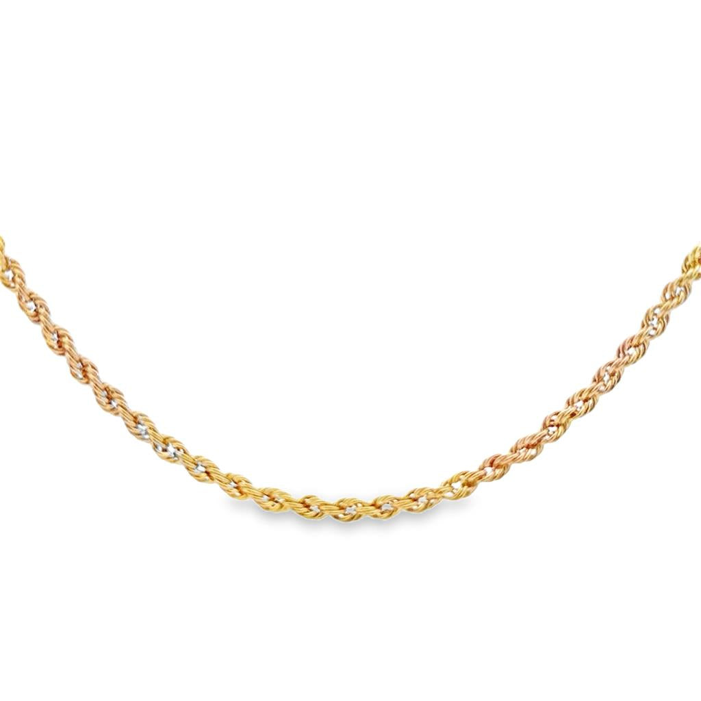 Pre-Owned 14K Yellow Gold 3mm Rope Chain Necklace