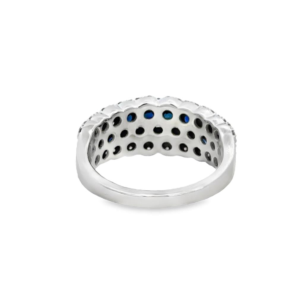 1.62 CTW Sapphire & 0.33 CTW Diamond Band in 14K White Gold