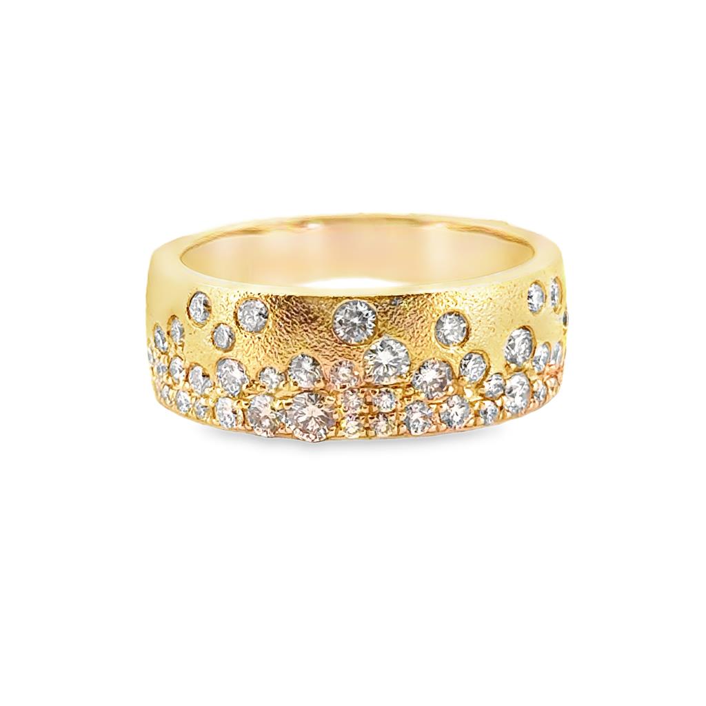 0.82 CT Diamond Wide Band, 14K Yellow Gold