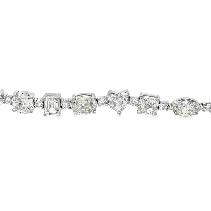 19.45 CTW Diamond Multi-Shape 18K White Gold Bracelet
