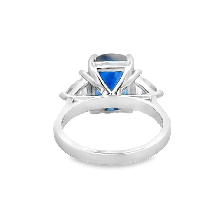 5.98 CT Sapphire & 0.60 CTW Diamond 18K White Gold Three-Stone Ring