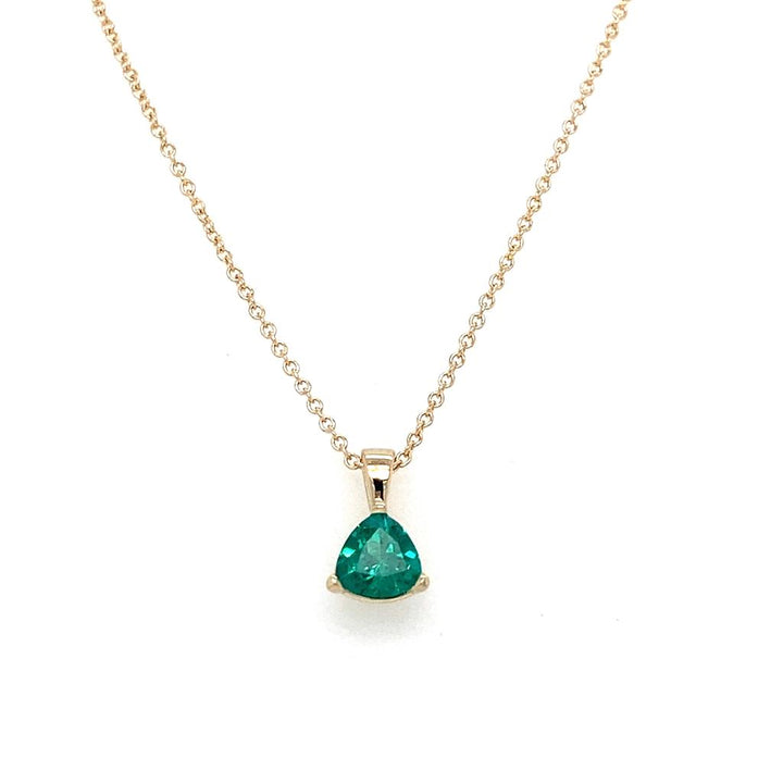 .53ct Trillian Cut Emerald Pendant Necklace