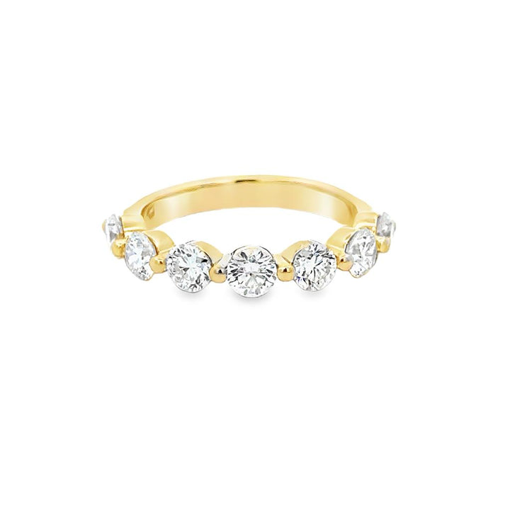 1.53 CTW Diamond 14K Yellow Gold Shared Prong Band Ring