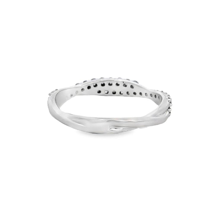 0.25 CTW Diamond Twisted Band, 14K White Gold