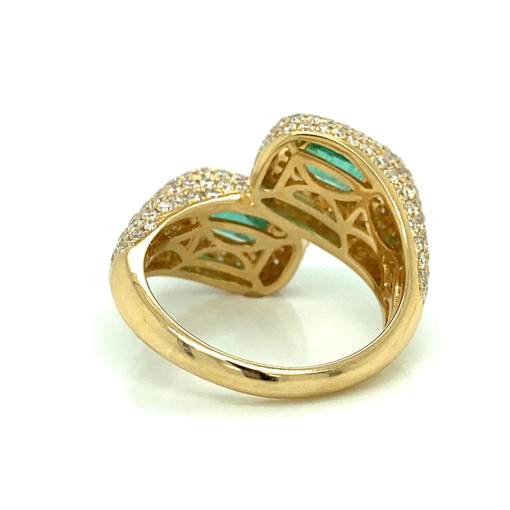 Emerald and Diamond Pave Statement Ring