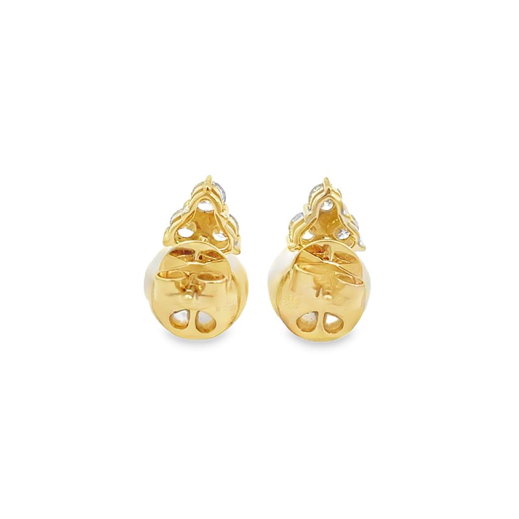 0.53 CTW Diamond & 9mm Akoya Pearl 14K Yellow Gold Earrings