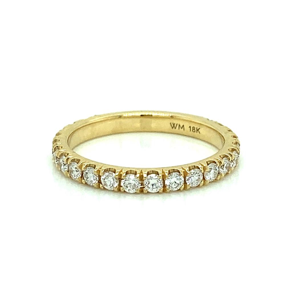 0.75 CTW Round Diamond 18K Yellow Gold Wedding Band