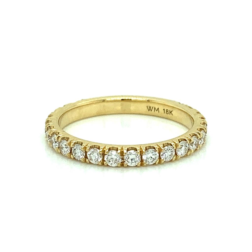 0.75 CTW Round Diamonds 18K Yellow Gold Wedding Band