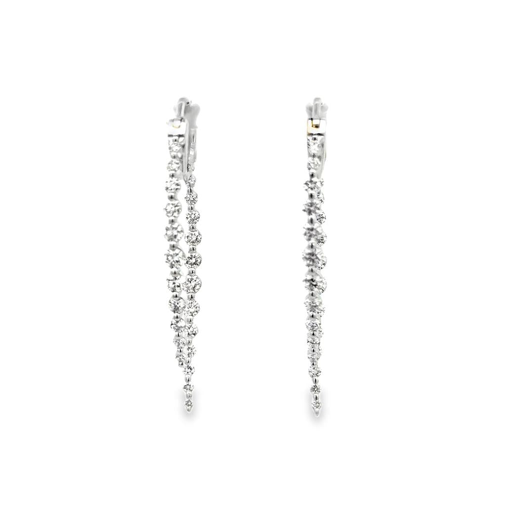 1.72 CTW Diamond 14K White Gold Inside-Out Drop Earrings
