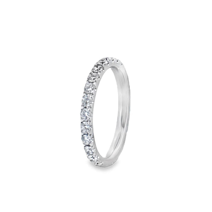 0.99 CTW Diamond Eternity Band 18K White Gold, 2mm Wide