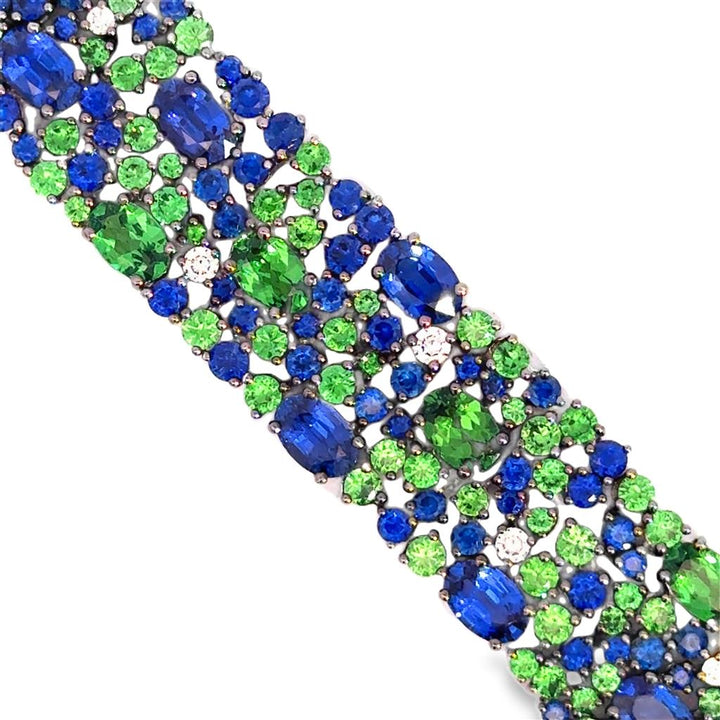 Robert Procop 27.25 CTW Sapphire, Tsavorite & Diamond American Glamour Bracelet