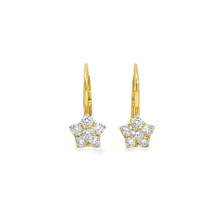 0.75 CTW Diamond 14K Yellow Gold Flower Earrings