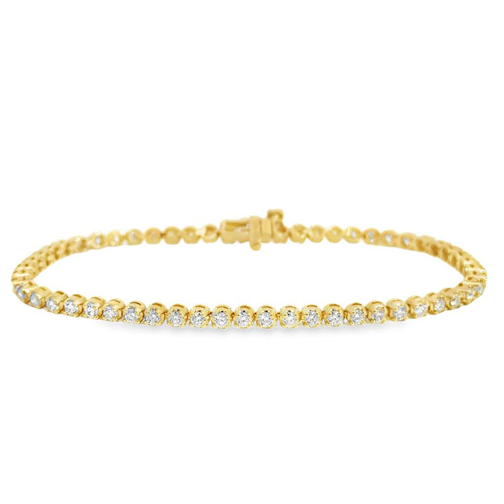 3.00ctw Diamond Tennis Bracelet, 14K Yellow Gold, 3mm Wide