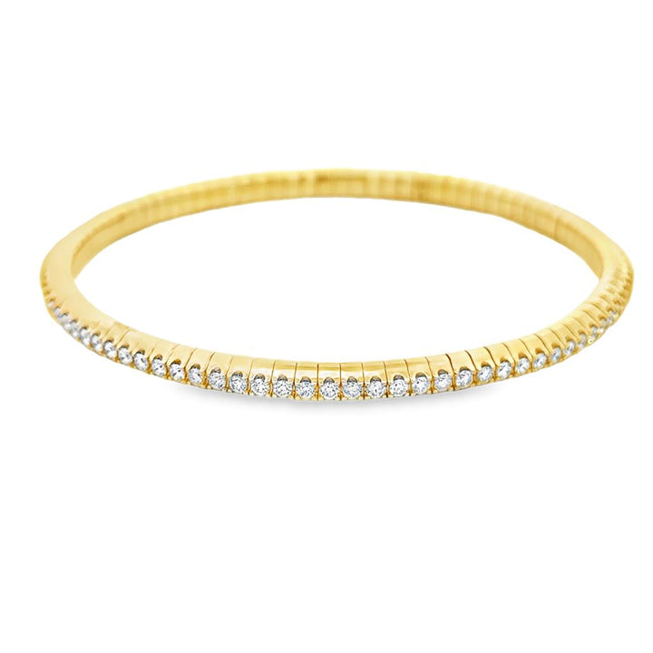 2.00 CTW Diamond Stretch Bracelet in 14K Yellow Gold – 3.8mm, New