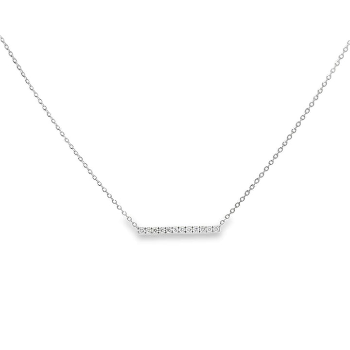 0.12 CTW Diamond Bar Necklace 14K White Gold