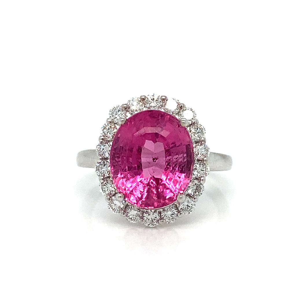 5.42ct Vivid Pink Tourmaline Ring