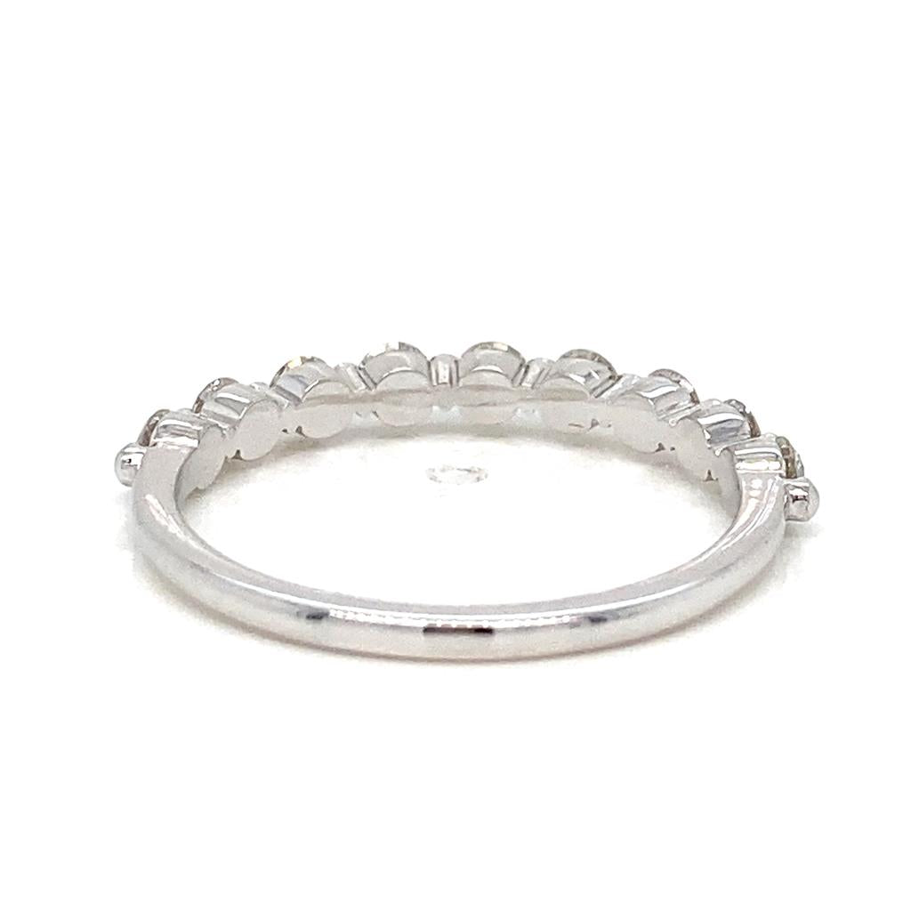 0.56 CTW Round Diamond Shared Prong 18K White Gold Ring