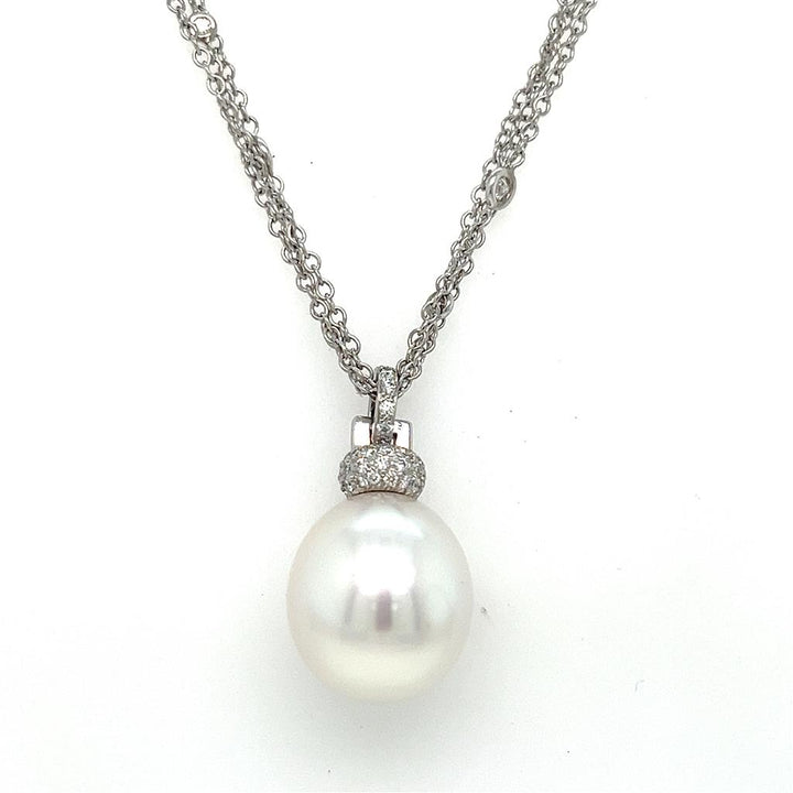 Platinum South Sea Pearl Pendant with 1ct Diamonds