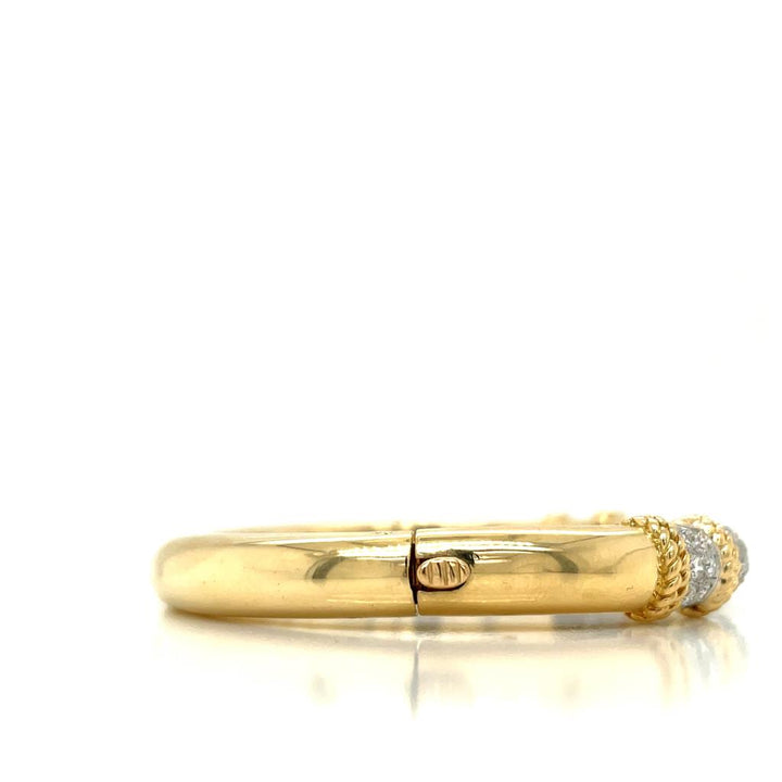 18K Yellow Gold Fred Paris Diamond Bangle Bracelet