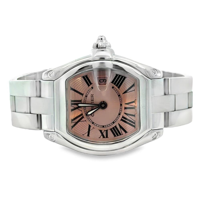 Ladies Cartier Roadster 31mm Stainless Steel Watch with Pink Dial – Pre-Owned
