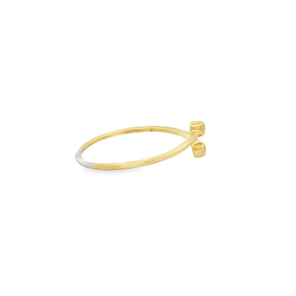 0.07 CTW Diamond 14K Yellow Gold Bezel Bypass Ring