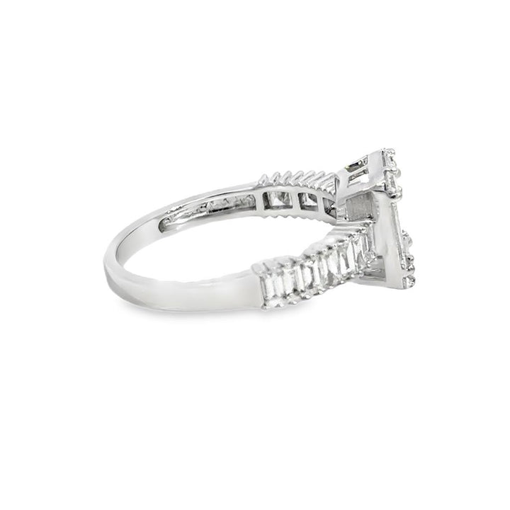 1.28 CTW Diamond 18K White Gold Baguette Ring