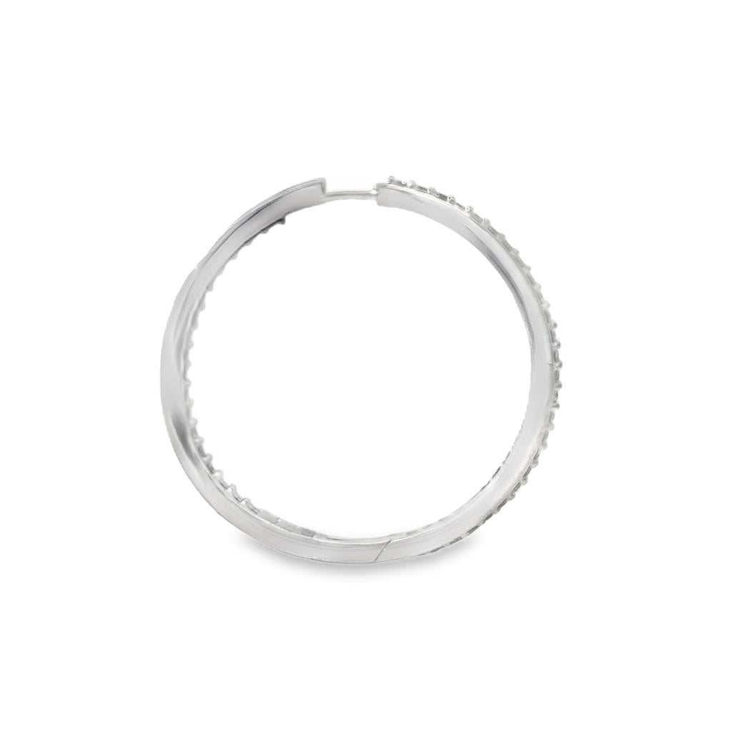 1.75 CTW Diamond Inside-Out Hoop Earrings in 14K White Gold