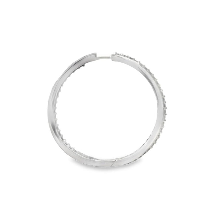 1.75 CTW Diamond Inside-Out Hoop Earrings in 14K White Gold