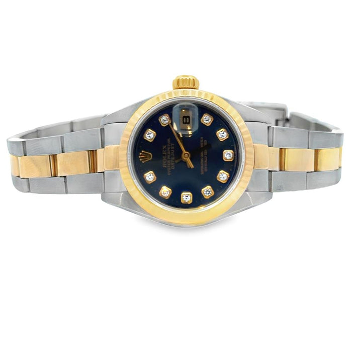 Pre-Owned Rolex Datejust Year 2000 Diamond Dial Two-Tone Stainless Steel & Yellow Gold Watch Model 79173