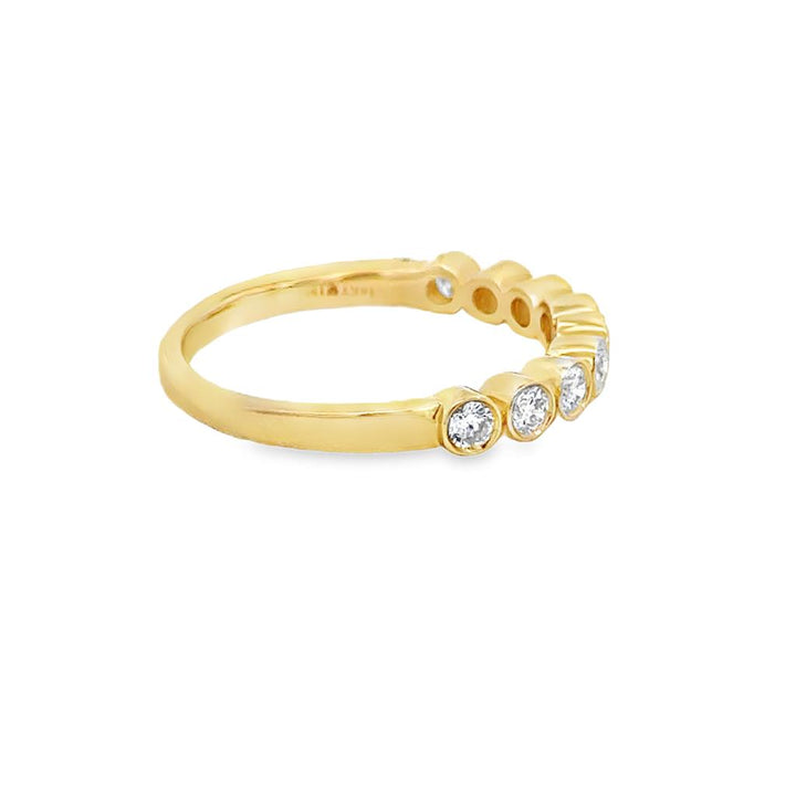 0.43 CTW Bezel Set Diamond Stacking Band Ring 14K Yellow Gold
