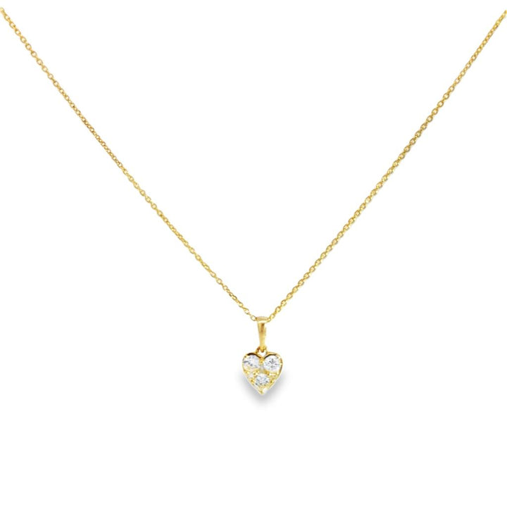 0.20 CTW Diamond Mini Heart Pendant Necklace in 14K Yellow Gold