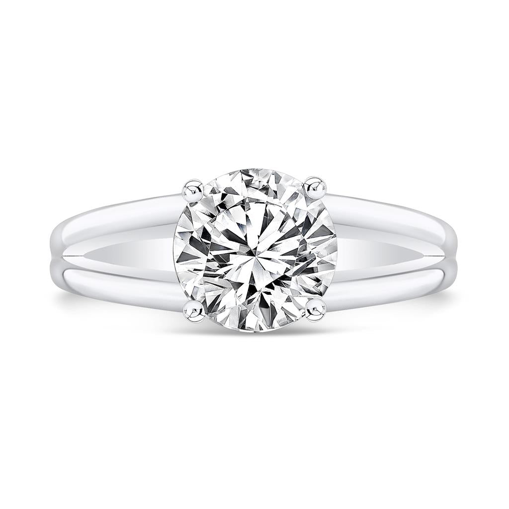 Split Shank Engagement Ring Mounting in 18K White Gold