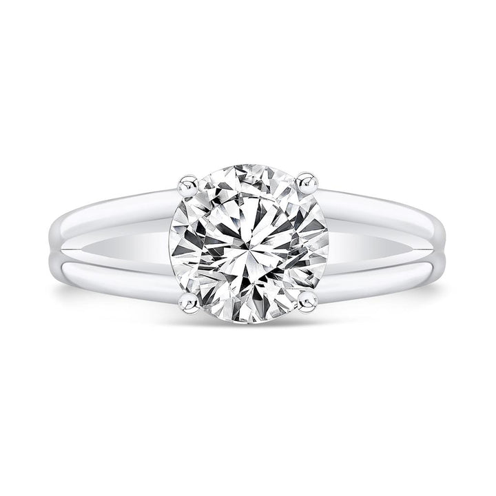 Split Shank Engagement Ring Mounting in 18K White Gold