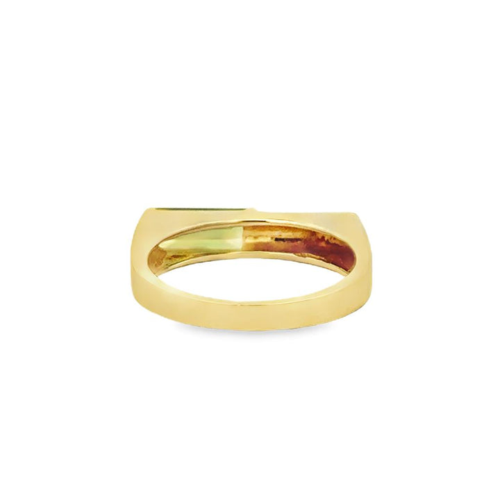 Pre-Owned Geometric Peridot 14K Yellow Gold Band Ring
