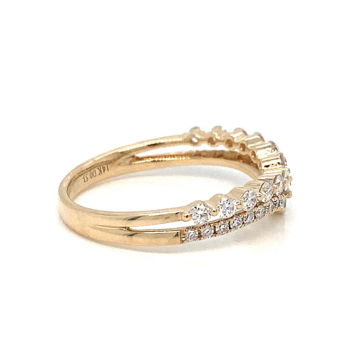 0.53 CTW Round Diamonds 14K Yellow Gold Stackable Wedding Ring
