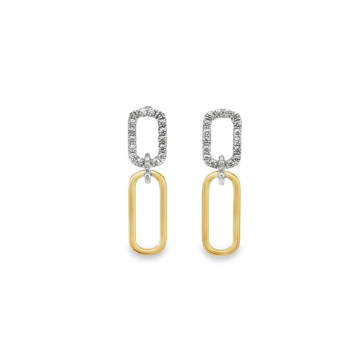 Doves 0.50 CTW Diamond Two-Tone 18K Gold Paper Clip Drop Earrings