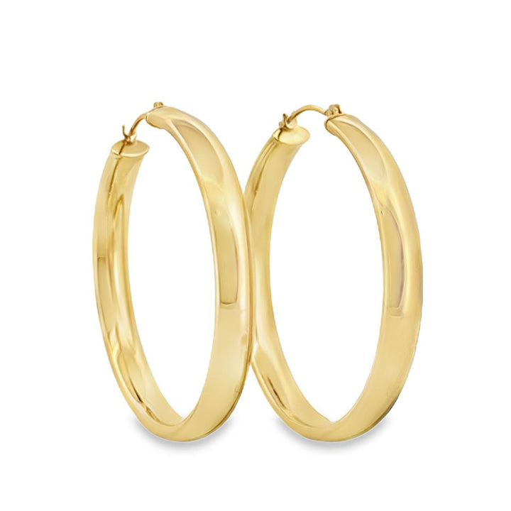 Large 14K Yellow Gold Hoop Earrings – 1.5" Hollow with 4.5mm Width