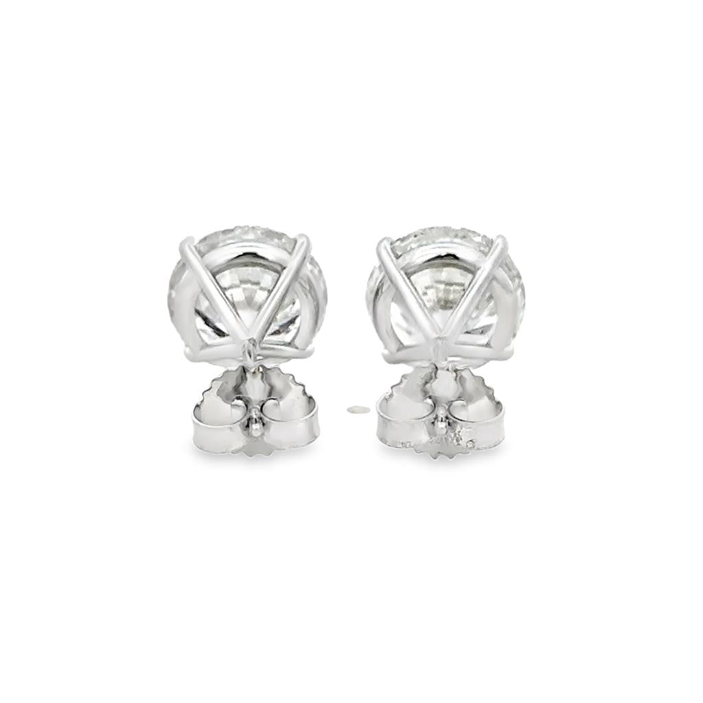 8.03 CTW Diamond Stud Earrings – 14K White Gold, GIA Certified, 4-Prong Martini Set
