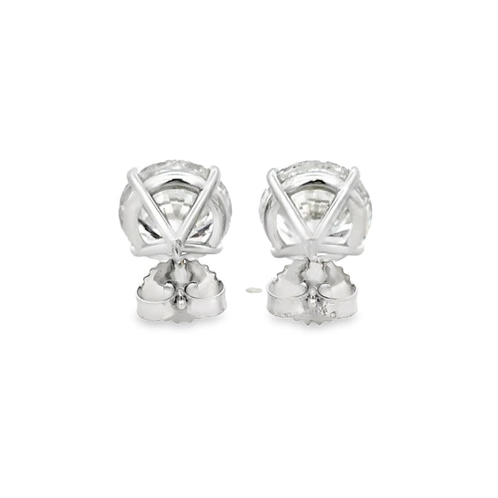 8.03 CTW Diamond Stud Earrings – 14K White Gold, GIA Certified, 4-Prong Martini Set
